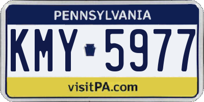 PA license plate KMY5977