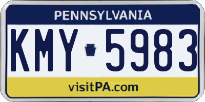 PA license plate KMY5983