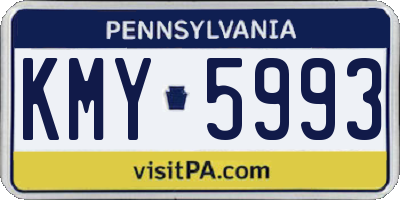 PA license plate KMY5993