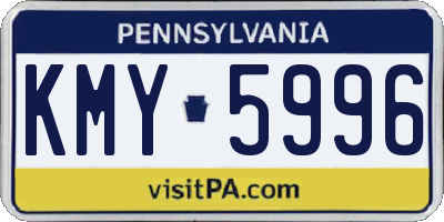 PA license plate KMY5996