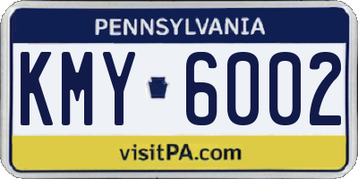PA license plate KMY6002