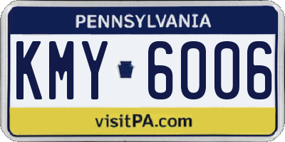 PA license plate KMY6006