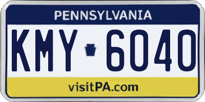 PA license plate KMY6040