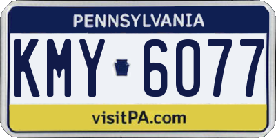 PA license plate KMY6077