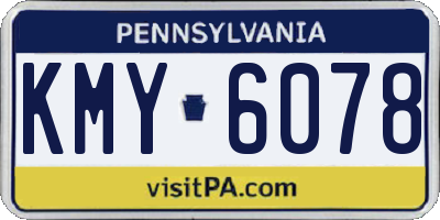 PA license plate KMY6078