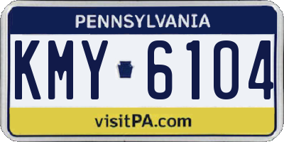 PA license plate KMY6104