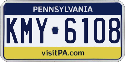 PA license plate KMY6108