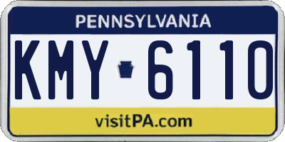 PA license plate KMY6110