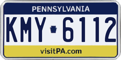 PA license plate KMY6112