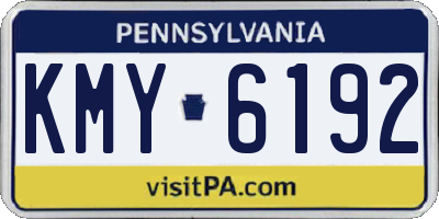 PA license plate KMY6192