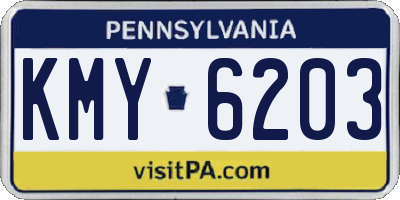 PA license plate KMY6203