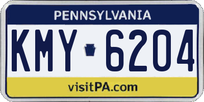 PA license plate KMY6204