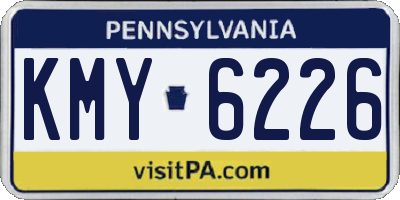 PA license plate KMY6226