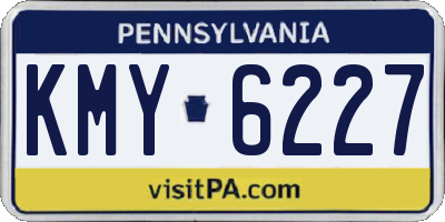 PA license plate KMY6227