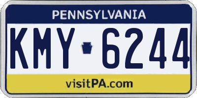 PA license plate KMY6244