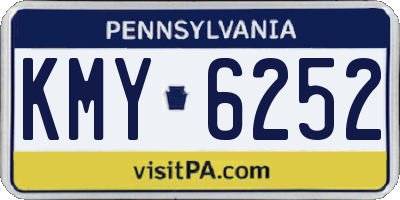PA license plate KMY6252