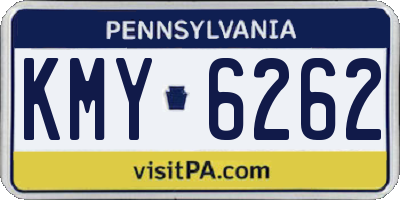 PA license plate KMY6262