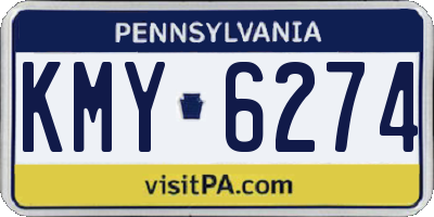 PA license plate KMY6274