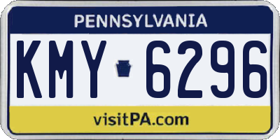 PA license plate KMY6296
