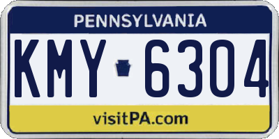 PA license plate KMY6304
