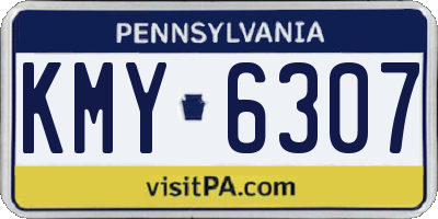 PA license plate KMY6307