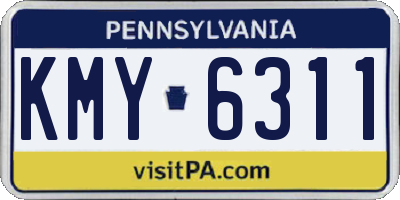 PA license plate KMY6311