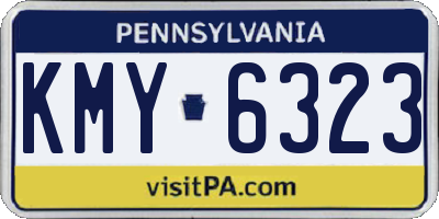PA license plate KMY6323
