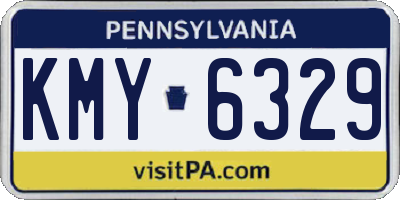 PA license plate KMY6329