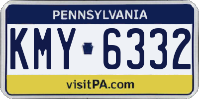 PA license plate KMY6332