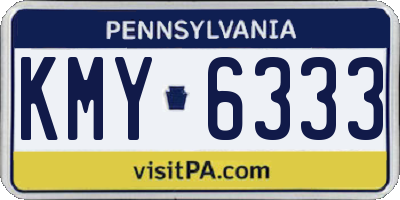 PA license plate KMY6333