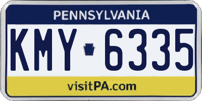 PA license plate KMY6335
