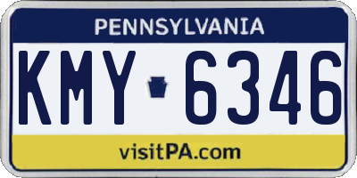 PA license plate KMY6346