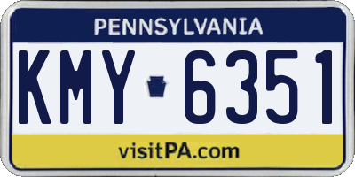 PA license plate KMY6351