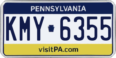 PA license plate KMY6355