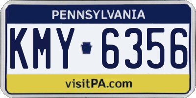 PA license plate KMY6356