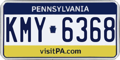 PA license plate KMY6368