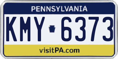 PA license plate KMY6373