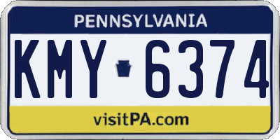 PA license plate KMY6374