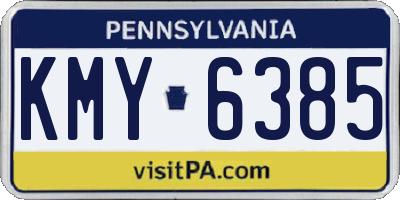 PA license plate KMY6385