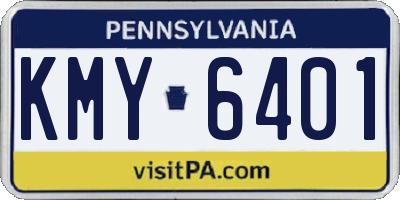 PA license plate KMY6401