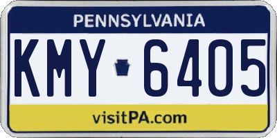PA license plate KMY6405