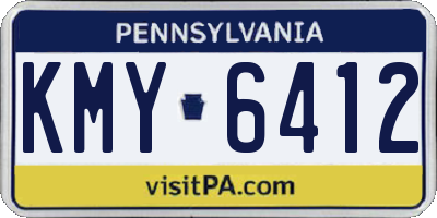 PA license plate KMY6412