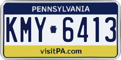 PA license plate KMY6413