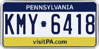 PA license plate KMY6418