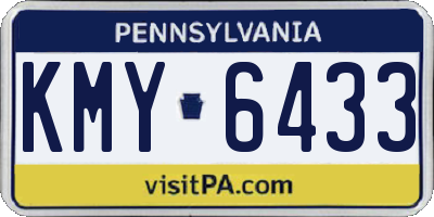 PA license plate KMY6433