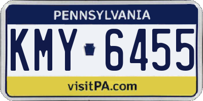 PA license plate KMY6455