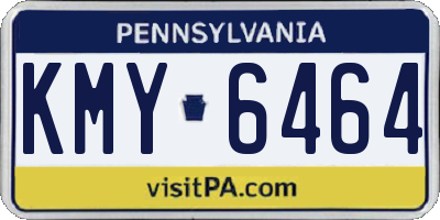 PA license plate KMY6464