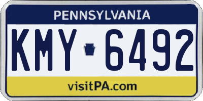 PA license plate KMY6492