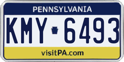PA license plate KMY6493