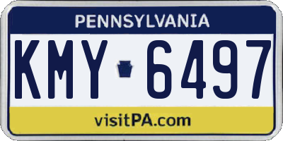 PA license plate KMY6497